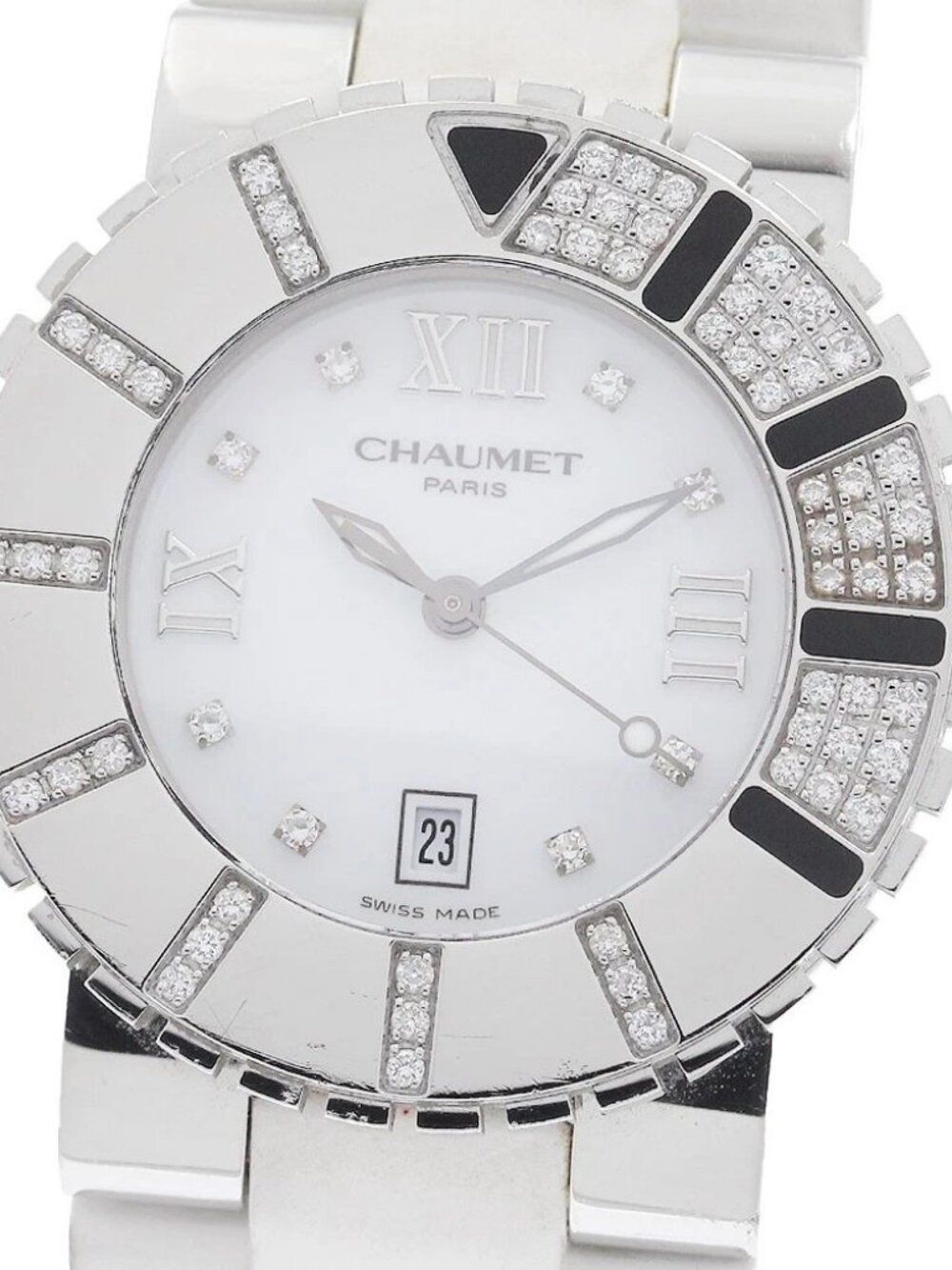 Chaumet Class one 622B date diamond bezel white Dial Quartz Boy's Watch_943687